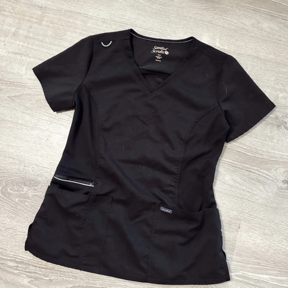 Sanibel black scrub top
